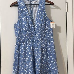 REFORMATION blue cotton dress